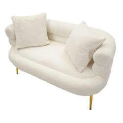 Canapé Soffy Plus avec coussins 133x68x69 cm – Douceur luxueuse et design raffiné