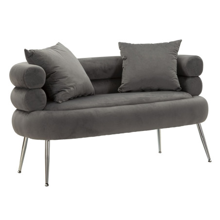 Canapé Silvery Plus avec coussins 133x68x69 cm – Raffinement métallique et style moderne