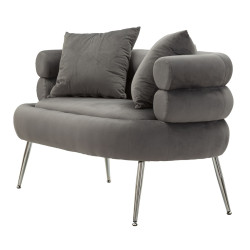 Canapé Silvery Plus avec coussins 133x68x69 cm – Raffinement métallique et style moderne