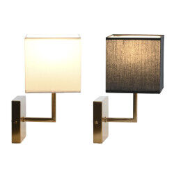 Applique Murale DKD Home Decor Blanc Noir Doré 50 W 220 V 15 x 19 x 27 cm 15 x 19 x 30 cm (2 Unités)