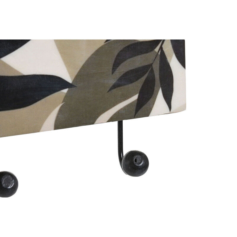 Portemanteau DKD Home Decor Multicouleur Fer Bois de manguier Tropical Feuille d'une plante Laqué 38 x 5 x 18 cm (2 Unités)