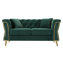 Canapé Emy vert avec coussins 162x83x76 cm – Élégance naturelle et style contemporain
