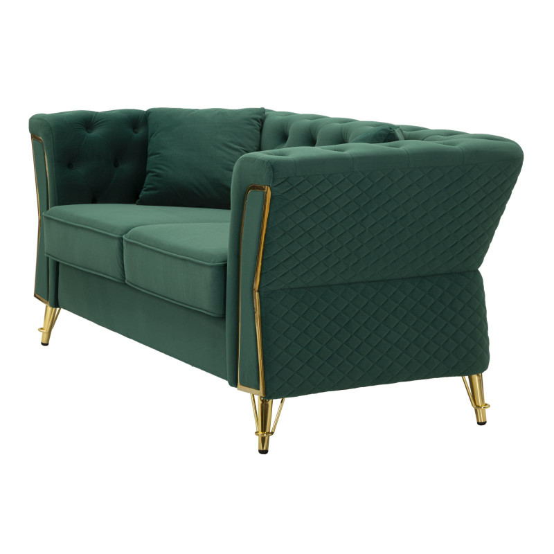 Canapé Emy vert avec coussins 162x83x76 cm – Élégance naturelle et style contemporain