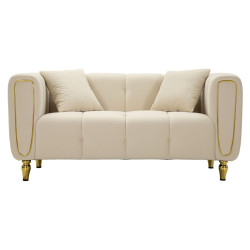 Canapé Alma crème avec coussins 155x81x71 cm – Sobriété lumineuse et confort haut de gamme