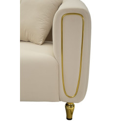 Canapé Alma crème avec coussins 155x81x71 cm – Sobriété lumineuse et confort haut de gamme