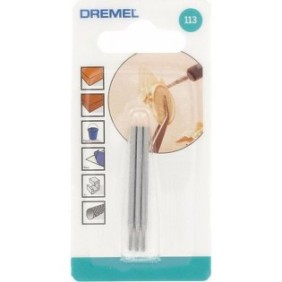 Lot de 3 Fraises a Graver DREMEL 113 (Cylindrique,1,6mm, pour Sculpter et Graver dans le Bois)