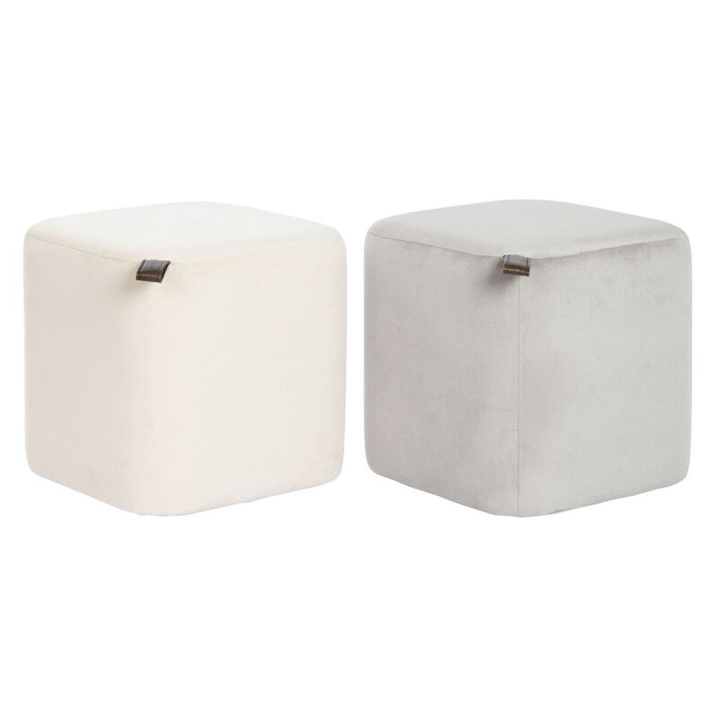 Repose-pied DKD Home Decor Jaune Bleu Beige Gris Scandi 35 x 35 x 35 cm (2 Unités)