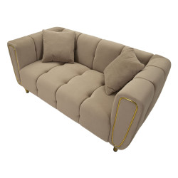 Canapé Alma gris avec coussins 155x81x71 cm – Raffinement discret et design moderne