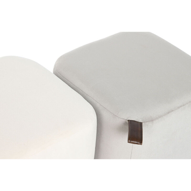 Repose-pied DKD Home Decor Jaune Bleu Beige Gris Scandi 35 x 35 x 35 cm (2 Unités)