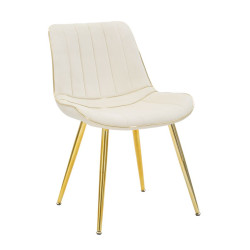 Chaises Paris Crème & Or – Élégance Haussmannienne (Lot de 2) 51 x 59 x 79 cm