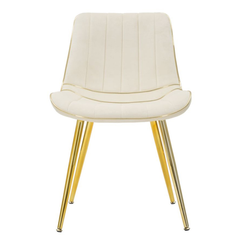 Chaises Paris Crème & Or – Élégance Haussmannienne (Lot de 2) 51 x 59 x 79 cm