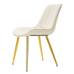 Chaises Paris Crème & Or – Élégance Haussmannienne (Lot de 2) 51 x 59 x 79 cm