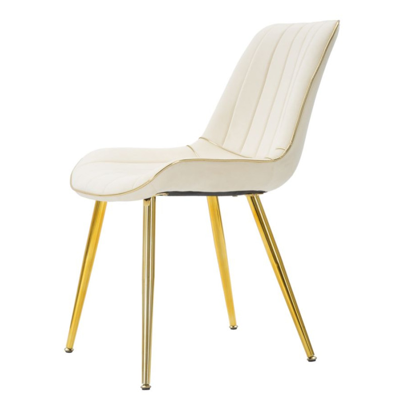 Chaises Paris Crème & Or – Élégance Haussmannienne (Lot de 2) 51 x 59 x 79 cm