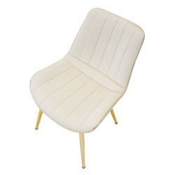 Chaises Paris Crème & Or – Élégance Haussmannienne (Lot de 2) 51 x 59 x 79 cm