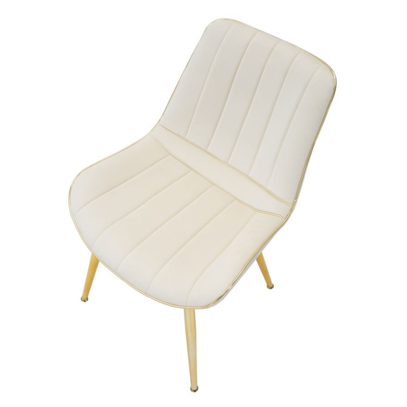Chaises Paris Crème & Or – Élégance Haussmannienne (Lot de 2) 51 x 59 x 79 cm