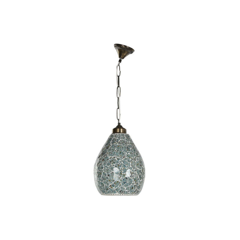 Suspension Home ESPRIT Vert Bleu ciel Métal Verre 25 W 23 x 23 x 66 cm (2 Unités)