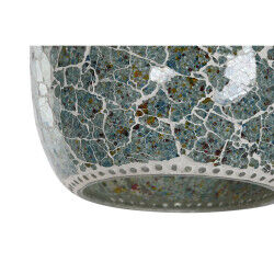 Suspension Home ESPRIT Vert Bleu ciel Métal Verre 25 W 23 x 23 x 66 cm (2 Unités)