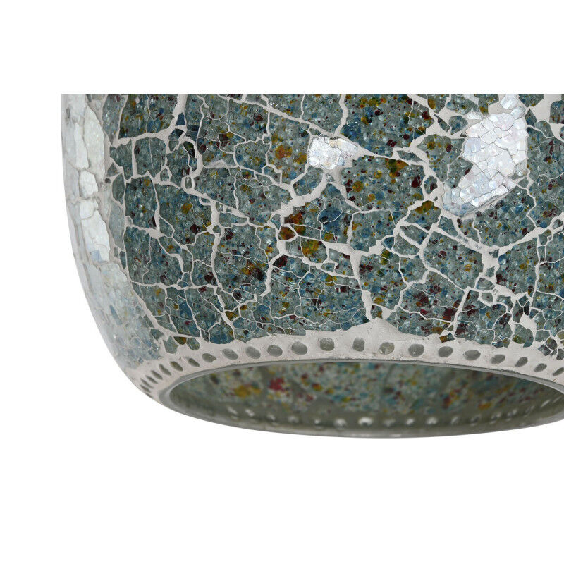 Suspension Home ESPRIT Vert Bleu ciel Métal Verre 25 W 23 x 23 x 66 cm (2 Unités)
