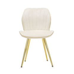 Chaises Paris Space Crème & Or – Raffinement Étoilé (Lot de 2) 46 x 58 x 77 cm