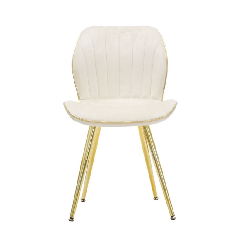 Chaises Paris Space Crème & Or – Raffinement Étoilé (Lot de 2) 46 x 58 x 77 cm
