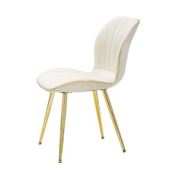 Chaises Paris Space Crème & Or – Raffinement Étoilé (Lot de 2) 46 x 58 x 77 cm