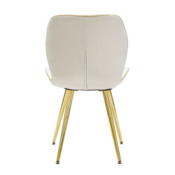 Chaises Paris Space Crème & Or – Raffinement Étoilé (Lot de 2) 46 x 58 x 77 cm