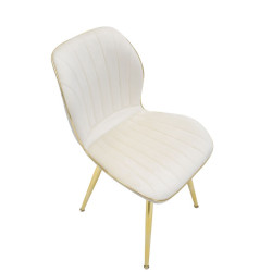 Chaises Paris Space Crème & Or – Raffinement Étoilé (Lot de 2) 46 x 58 x 77 cm