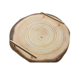 Centre de Table Home ESPRIT Marron Doré 30 x 30 x 4 cm (2 Unités)