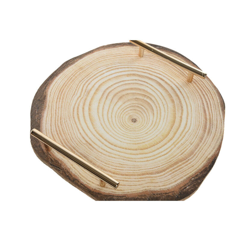 Centre de Table Home ESPRIT Marron Doré 30 x 30 x 4 cm (2 Unités)