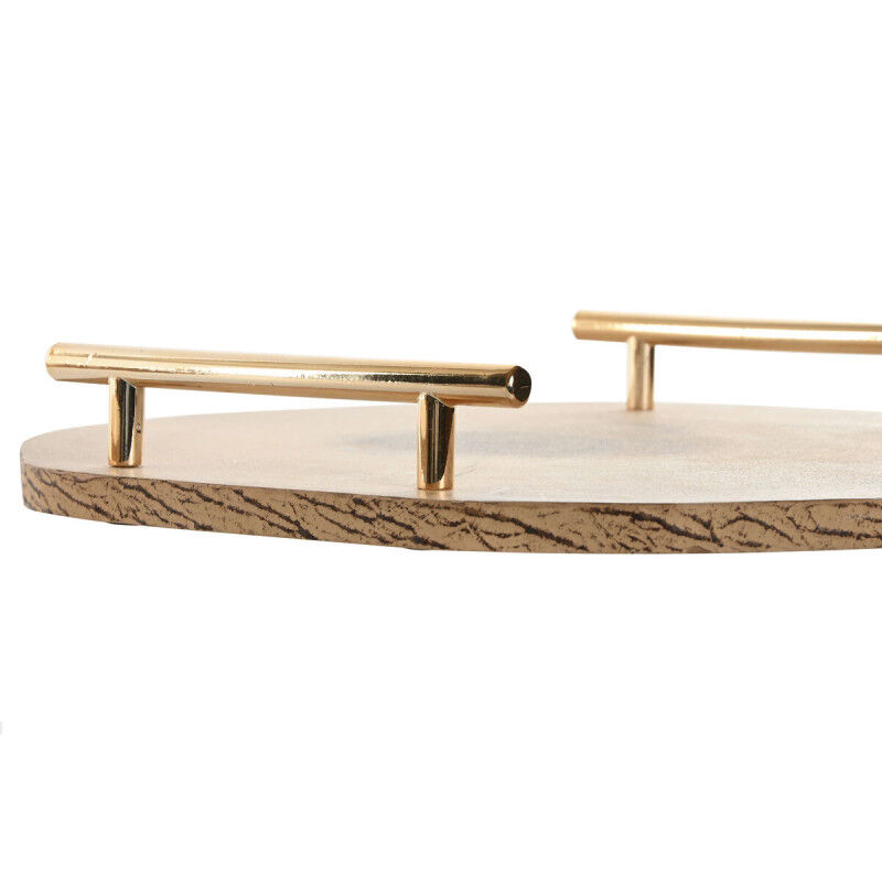 Centre de Table Home ESPRIT Marron Doré 30 x 30 x 4 cm (2 Unités)