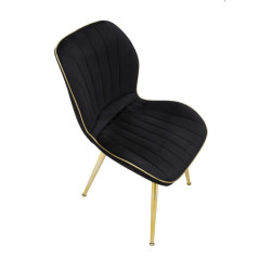 Chaises Paris Space Noir & Or – Élégance Moderne (Lot de 2) 46 x 58 x 77 cm