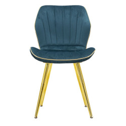 Chaises Paris Space Bleu Sarcelle & Or – Allure Contemporaine (Lot de 2) 46 x 58 x 77 cm