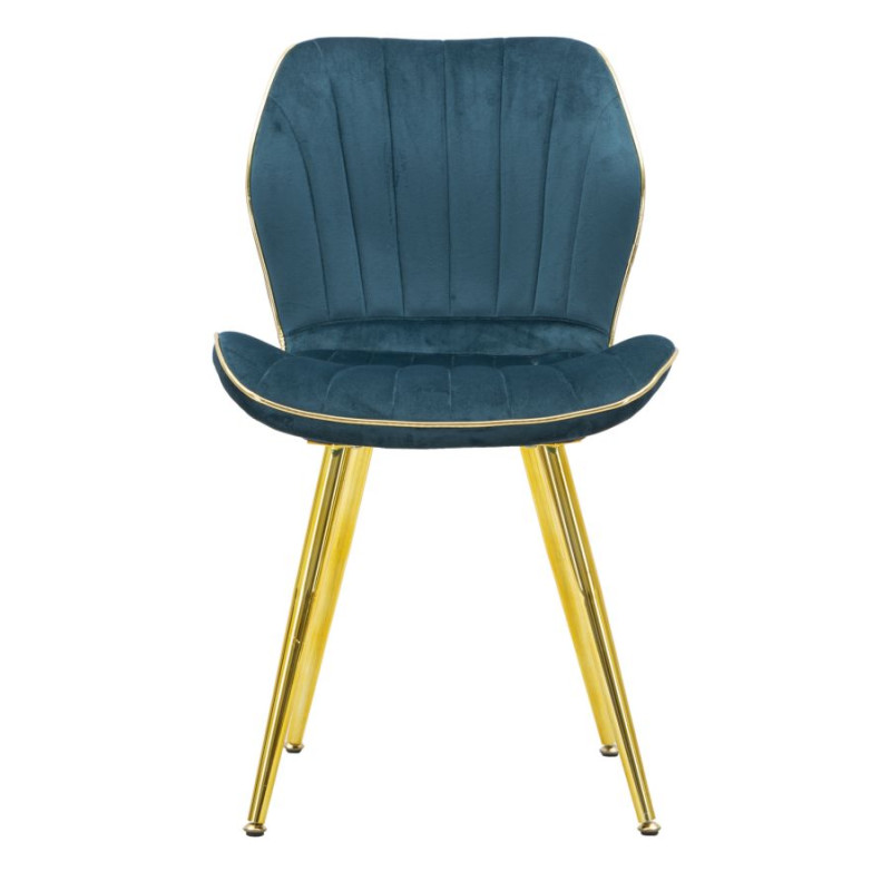Chaises Paris Space Bleu Sarcelle & Or – Allure Contemporaine (Lot de 2) 46 x 58 x 77 cm