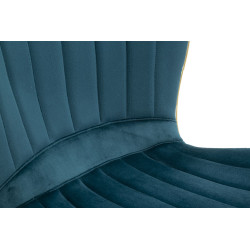 Chaises Paris Space Bleu Sarcelle & Or – Allure Contemporaine (Lot de 2) 46 x 58 x 77 cm