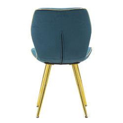 Chaises Paris Space Bleu Sarcelle & Or – Allure Contemporaine (Lot de 2) 46 x 58 x 77 cm
