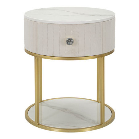 Table de Chevet Montpellier Crème – Douceur Provençale Ø42 x 48 cm