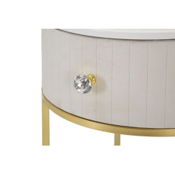 Table de Chevet Montpellier Crème – Douceur Provençale Ø42 x 48 cm