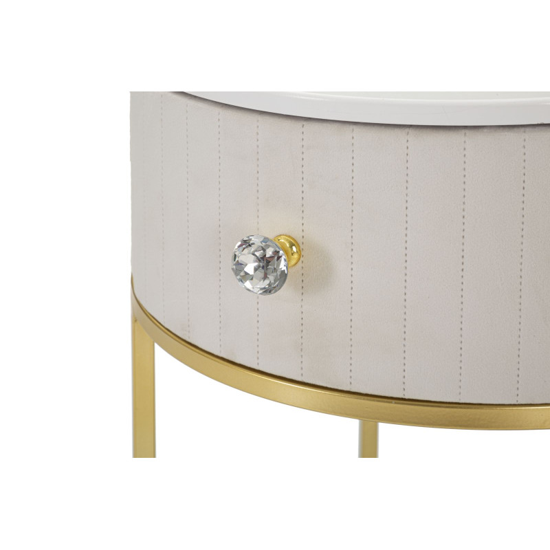 Table de Chevet Montpellier Crème – Douceur Provençale Ø42 x 48 cm