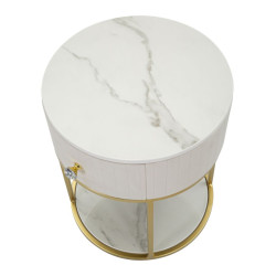 Table de Chevet Montpellier Crème – Douceur Provençale Ø42 x 48 cm