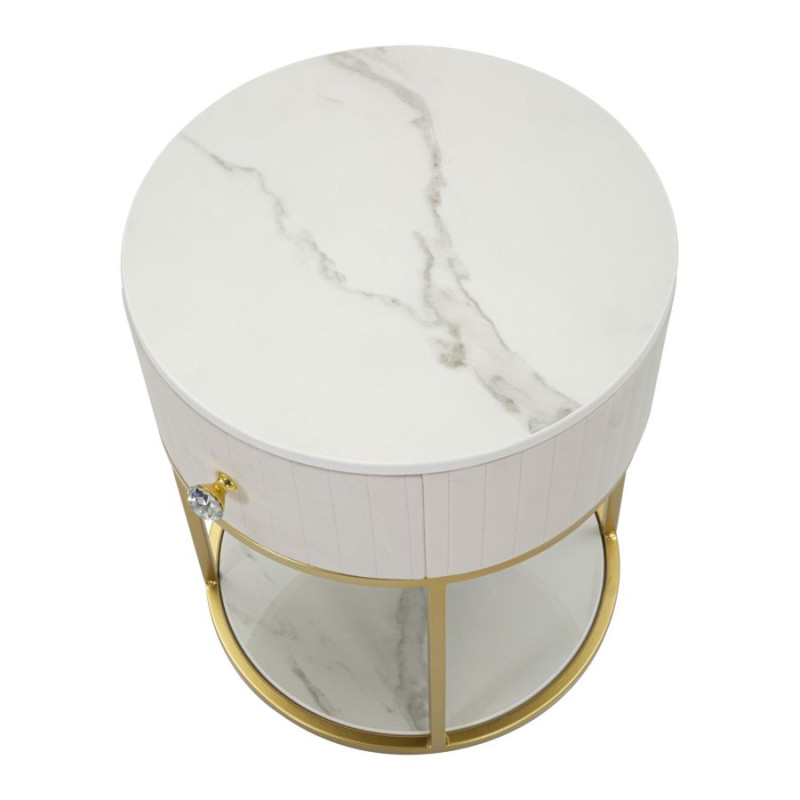 Table de Chevet Montpellier Crème – Douceur Provençale Ø42 x 48 cm