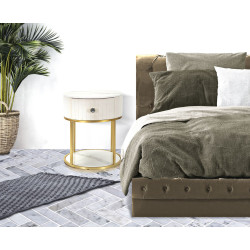 Table de Chevet Montpellier Crème – Douceur Provençale Ø42 x 48 cm