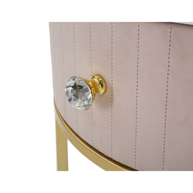 Table de Chevet Montpellier Rose – Esprit Pastel Ø42 x 48 cm