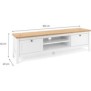 Meuble TV 2 tiroirs - Décor chene artisan et blanc - L 160 x P 45 x H 40 cm - BERGEN