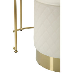 Coiffeuse Sharon avec Pouf – Élégance Douce Ø52 x 70 - Ø36 x 39 cm