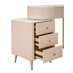 Coiffeuse Sharon Rose avec Pouf – Délicatesse Romantique 120 x 40 x 75 cm