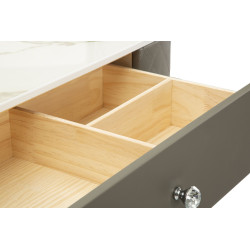 Coiffeuse Sharon Grise Pieds Argentés – Chic Métallisé 120 x 40 x 75 cm