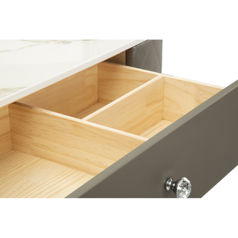 Coiffeuse Sharon Grise Pieds Argentés – Chic Métallisé 120 x 40 x 75 cm