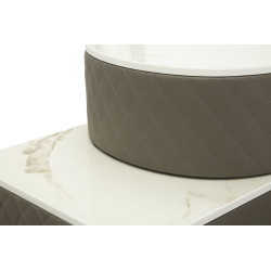 Coiffeuse Sharon Grise Pieds Argentés – Chic Métallisé 120 x 40 x 75 cm