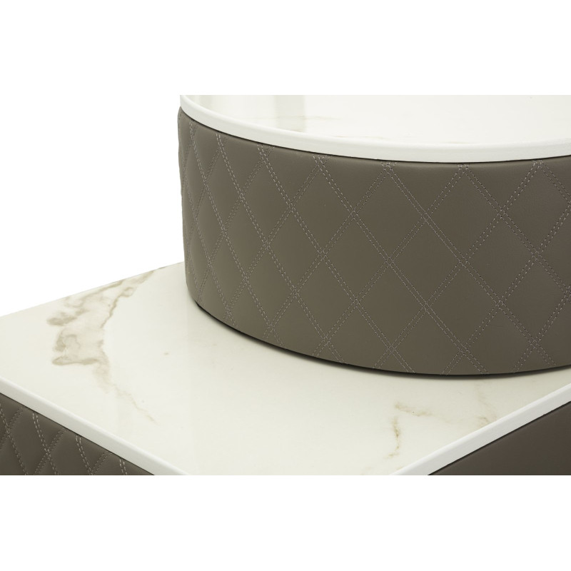 Coiffeuse Sharon Grise Pieds Argentés – Chic Métallisé 120 x 40 x 75 cm