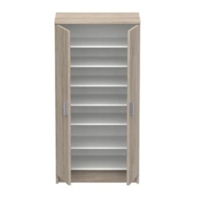 ARMOIRE a USAGES MULTIPLES CORONA - Armoire auxiliaire a 2 portes, Range-chaussures moderne, cm 55x36h108, Chene